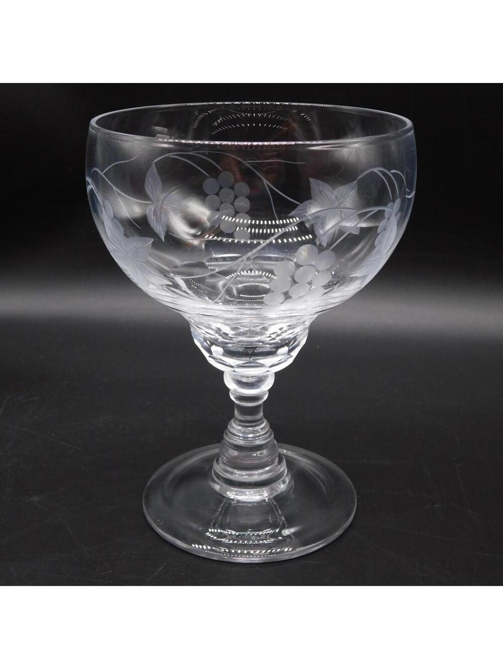 Waterford Clear Etched Crystal Great Room Jasmine Pearl Pattern Water Goblet
